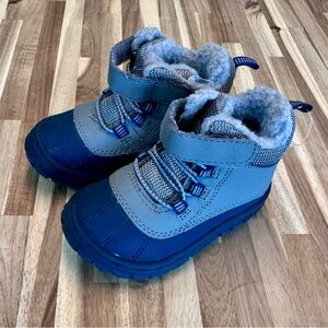 Blue and Gray Kids Winter Boots